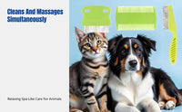 Flea Comb Set for Pet Grooming, Cat Dog Cleaning, Massage, Stainless Steel, Random Specification
