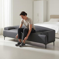 Multi-Purpose Bed End Bench with Backrest Comfortable Sponge Filling Minimalist Bedroom Bench Wear Resistant Home Furniture for Entryway, Cloakroom, Living Room