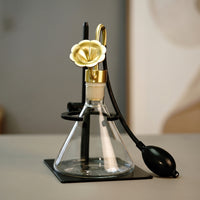Tabletop Scent Disperser with Bulb Decorative Glass Bottle Scent Disperser with Stand Industrial-Style Scent Sprayer for Home, Desk, Spa