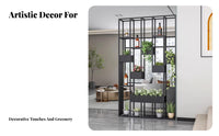 Industrial Design Freestanding Geometric Divider Multi-Functional Slatted Partition with Shelves Modern Design Household Furniture Does Not Block Light for Apartment Dwellers, Interior Designers, Closed off Ice Managers, Living Room, Entrance, Bar