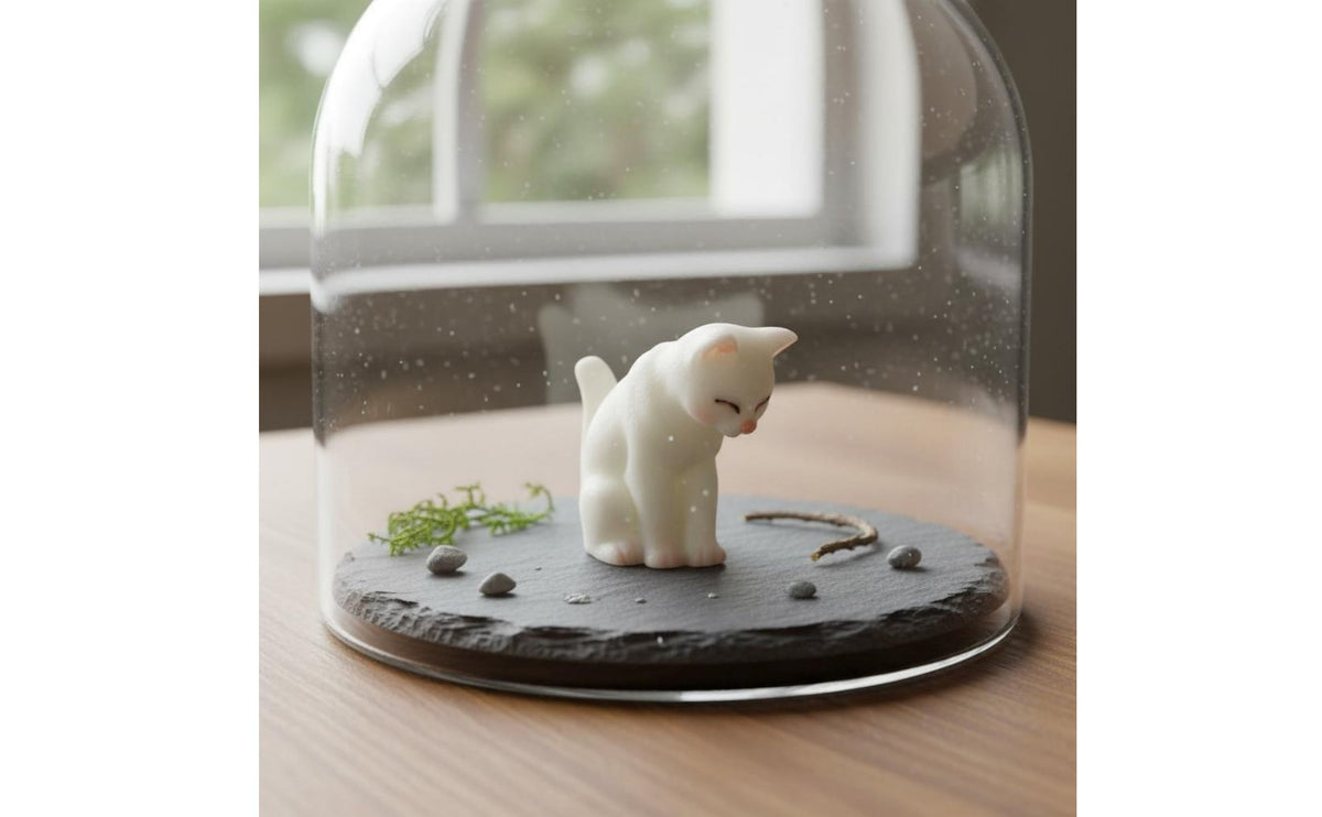 Mini Resin Cat Figurine Collectible Micro Landscape Ornament Lightweight and Compact Resin Kitten Model for Crafters, Terrarium, Fairy Garden, Desktop