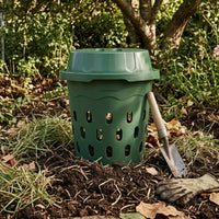 Ventilated Plastic Compost Bin Perforated Lid Vented Compost Bin Cylindrical Household Waste Lightweight