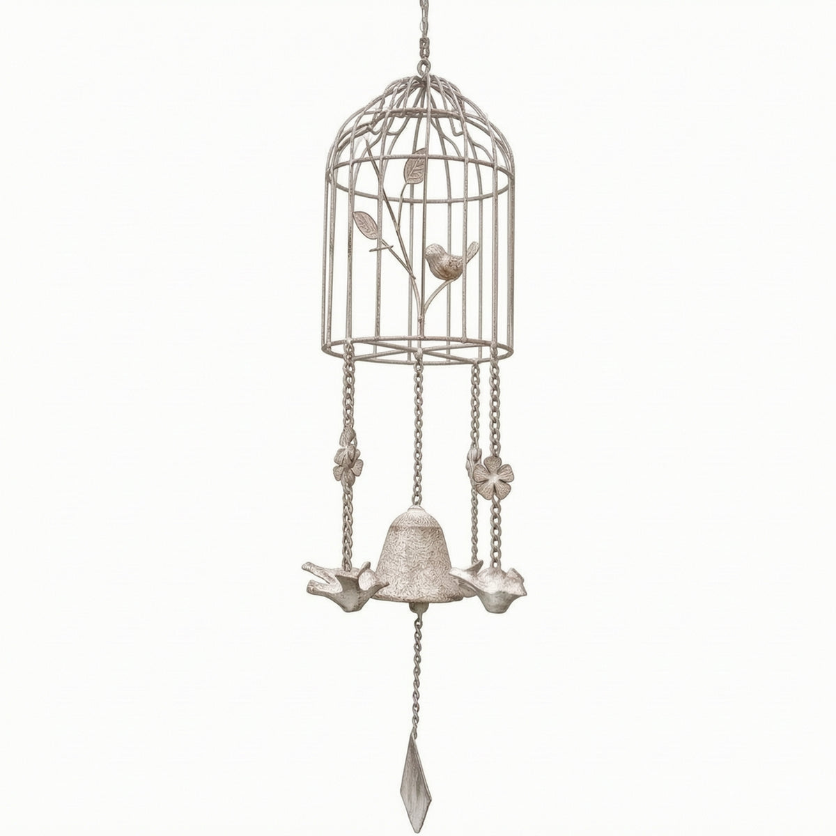 Birdcage Wind Chime Ornamental Wind Chime with Bell Outdoor for Patio, Balcony