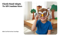 Performance Prop Cartoon Creature Half-Mask Easy to Wear Creature Mask Set Single Size Fits All Costume Accessory Adjustable Strap for Preschoolers, Toddlers, Stage Performances, School Plays, Classroom Activities, Halloween