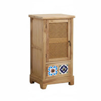 Retro design Rattan Door Cabinet Modern Design 2-Door Rattan Cupboard Multi-Purpose Sideboard Multifunctional for Apartment Dwellers, Homeowners, Families, Living Room, Entryway, Hallway, Bedroom