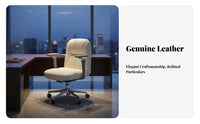 Ergonomic Design Upholstered Highspine-support Desk Chair Creamy aesthetic Adjustable Rolling Task Chair Comfortable padding rotating Seating Padded Armrests for Students, People Working from Home, Study Room, Bedroom