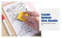 Reusable Whiteboard Notebook, Letter Size, Student Math Study, Double-Sided, Quick Clean, Portable