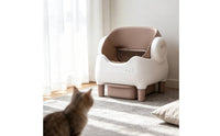 Self Cleaning Automatic Cat Litter Box High-Sided Electric Litter Box Handsunobstructed Pet Toilet Freestanding for Cats, Laundry Room, Balcony, Bedroom