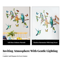Hummingbirds Wall Decal Colorful Design Home Decoration Removable Vivid Print for Toddlers, Parents, Playroom, Entryway