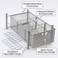 File Organiser with Metal Wire Mesh Design for Home Office and Bedroom Storage, Magazine Rack and Letter Tray Desk