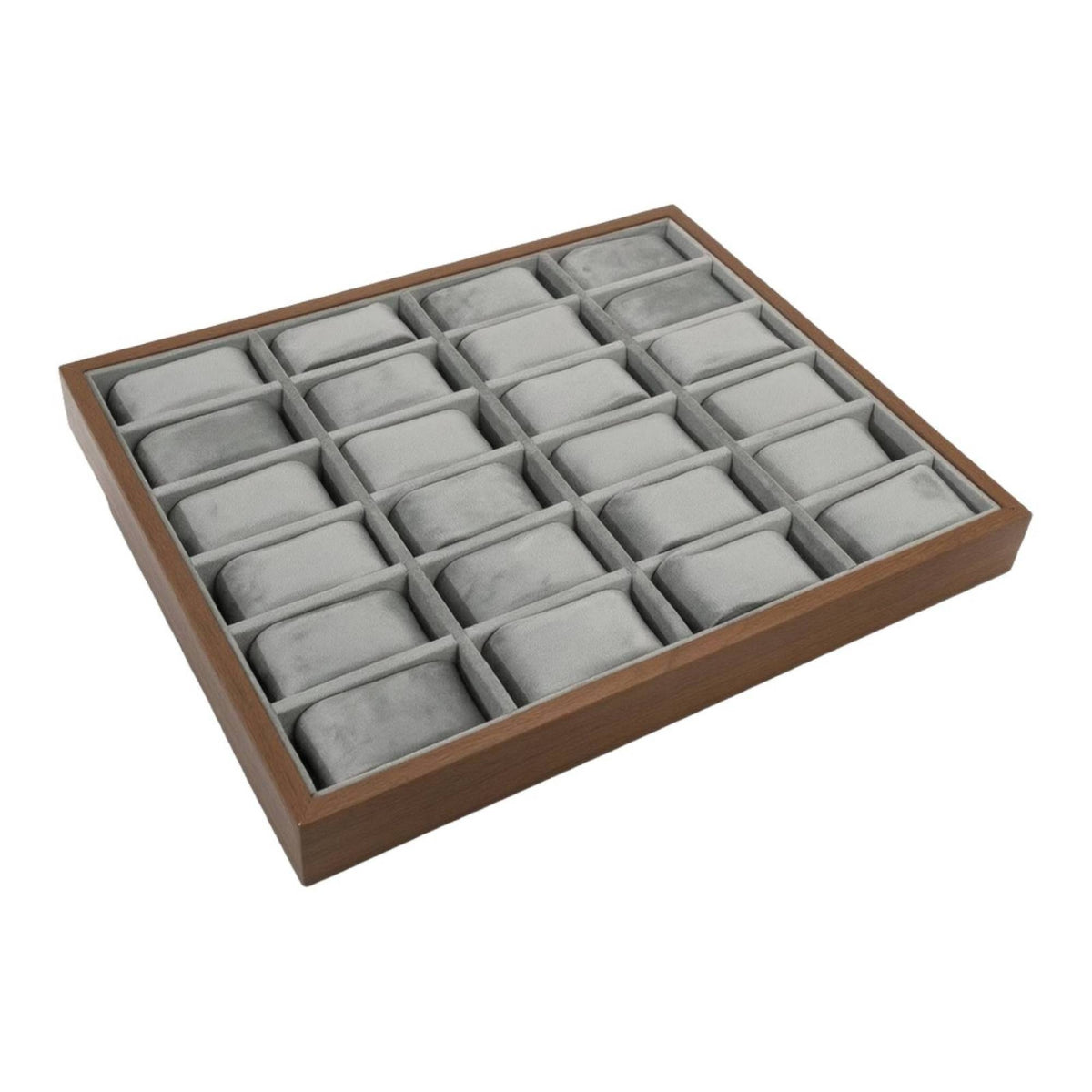 Tabletop 24-Slot Watch Tray Soft Watch Organizer Tray with Velvet Lining Safeguarding Sturdy for Dresser
