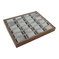 Tabletop 24-Slot Watch Tray Soft Watch Organizer Tray with Velvet Lining Safeguarding Sturdy for Dresser