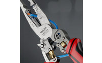 Insulated Handles Wire Stripper with Voltage Tester Slim Pointed Jaw Wire Stripper Pliers Crimping Electrician Pliers Forged for Electricians