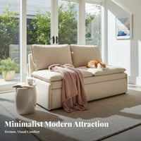 Two-PurposeUse Design Armless Pull-extendable Futon Foldable Sofa Bed Space-Saving transfor modernable Furniture abrasionwithstandant upholstery for Pet Owners, Apartment Dwellers, Young Adults, Study Room, Bedroom