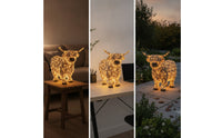 Scottish Cattle Statue with Outdoor Cow Sculpture Garden Decor for Tabletop