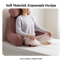 Ergonomic Design Bed Rest Support Pillow Side Pocket Bed Lounger with Neck Support High-Resilience Filling for Elderly, Sofa, Bedroom, Floor