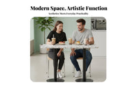 Fashion-Forward Designer Woven rear Armchair adaptable Combination Cafe Set Includes pads Commercial Seating Minimalist Aesthetic for Restaurant Owners, Interior Designers, Homeowners, Coffee Shop, Reception Area, Living Room, Balcony