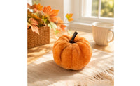 Velvet Pumpkin Decorative Faux Pumpkin Ribbed Faux Pumpkins for Photographers
