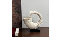 Japanese Retro Wabi-Sabi Aesthetic Ornament Elegant Design Spiral Shaped Statue Minimalist Decor Resin Spiral Art Piece Artistic Accent for Tea Room, Bookshelf, Office, Entryway
