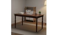 Solid Wood Wooden Dining Table Walnut Finish Dining Table Vintage Style Writing Desk Turned Legs for Home Office