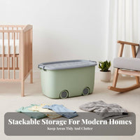 Rolling Toy container with casters children's Container Wheeled for Playroom, young children