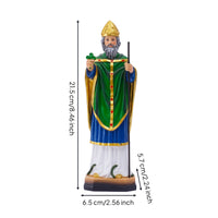 Crown Figure Figurine Regal Resin Statue with Gold Crown Traditional Sculpture for Shelf
