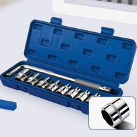 10 Pieces Ratchet Socket Tool Set with Case Chrome-Finished Socket Wrench Set Textured Gripping Tools for Cyclists, Mechanics, Roadside Repair