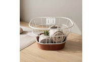 Woven Wire Basket with Rattan Base Sturdy Bike Basket with Mounting Bracket Portable Adjustable for Grocery Runs