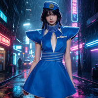 Aviation Attendant Cosplay Costume Full Set Aviation Attendant Costume Air Stewardess Outfit for Halloween