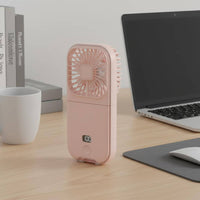 Digital Display Foldable Handheld Fan 4 Speed Settings Mini Desk Fan Lightweight for Travelers, Commuters, Office, Travel, Outdoor