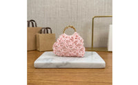 1:12 Scale Crocheted Doll Handbag Handmade Lace Crochet Tote Fine Workmanship Crochet Purse Handle