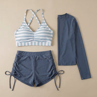 Swimsuits for Women, 3 Piece Set with Padded Bra for Water Sports, High Waist Swimming Costume for All Ages