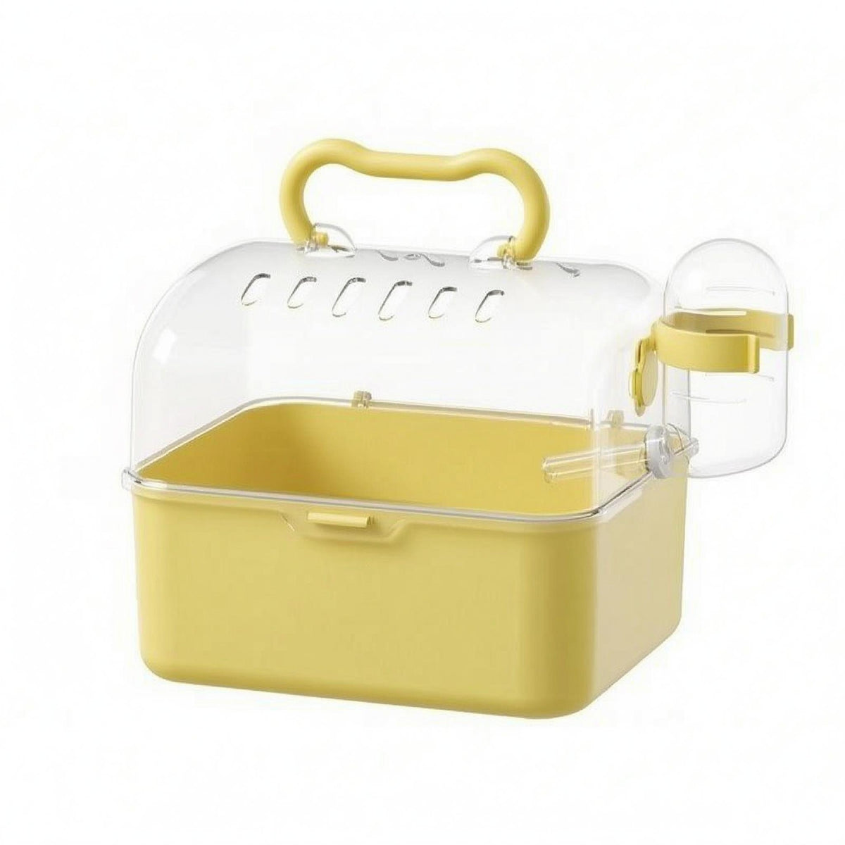 Top Handle Hamster Carrier Cage Water Bottle Portable Hamster Cage Transparent