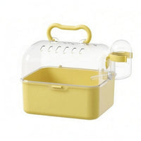 Top Handle Hamster Carrier Cage Water Bottle Portable Hamster Cage Transparent