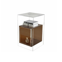 Transparent Design Clear Acrylic End Table Minimalist design See-Through Accent Table Space-Saving Nightstand Easy to Clean for Apartment Dwellers, Homeowners, Interior Designers, Small Spaces, Dorm Room, Office, Entryway