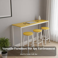 Long Bar Table Space-Saving Counter Height Bar Table Modern Design Indoor Furniture for Apartment Dwellers, Entertainers, Small Areas