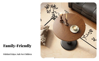 Round Pedestal Side Table Rounded Edges Round Pedestal Table Versatile Design Solid Wood Nightstand for Interior Decorators, Cafe, Small Areas, Study