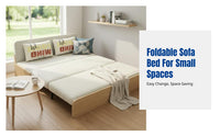 Foldable Sofa Bed, Steel Frame, Pull-extendable, Convertible for Living Room & Bedroom, Space-Saving
