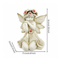 Garden Statue with Solar Lantern Weather-Resistant Angel Figurine with Lantern Solar Garden Figure with Light Outdoor