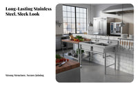 Commercial Kitchen Sink Heavy Duty Freestanding Stainless Steel Sink Rust Resistant Multi-Basin Wash Station for Chefs, Business Owners, Bar, Workshop