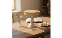 Display Stand with Wood Top Rustic Cake Stand Pedestal Riser for Sweet Display, Entryway Console