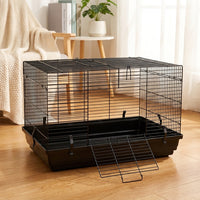 Syrian Hamster Cage Habitat with Wire Mesh and Tray, Simple Style Hamster Home for Indoor Use, Irregular Shape Winter Summer Habitat