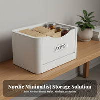 Trendy Design Stackable Storage Box with Doors Large Capacity Two-Way Reach Storage Container Easy Assembly Plastic Organizer with Lids Complimentary for Homeowners, Apartment Dwellers, Kids Room, Bedroom, Closet, Office