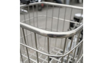 Reinforced Frame Metal Wire Bike Basket uncoveredTop Front Ride Cargo Basket Closely Spaced Rods Silver-White