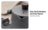 4 Pieces Camping Tea Set Hard-Anodized Portable Tea Set Built-Mesh Strainer Outdoor Drinkware