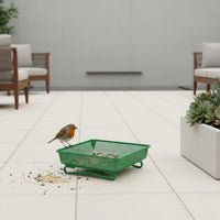 Unobstructed Design Ground Bird Feeder Tray Powder Coated Metal Mesh Bird Feeder Easy to Clean Rust-Resistant for Garden Owners, Yard, Patio