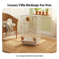 Spacious Interior Cockatiel Villa Enclosure Easy to Clean Budgie Flight Enclosure Slide-out Tray Pet Enclosure Sturdy Construction