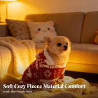 Super Soft Warm Fleece Pet Sweater Festive Christmas Pet Pajamas Cute for Cat Owners, Cold Weather, Indoors, Holidays