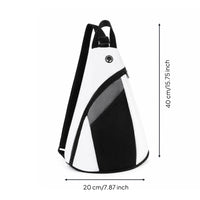 Black and White Hard Shell Backpack Diagonal Zip Triangular Backpack Streamlined Sports Bag Structured