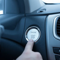 Keyless Go Start-Stop Ignition Button OEM Keyless Push Start Button Direct Replacement Brushed Metal for Car Owners, Dashboard
